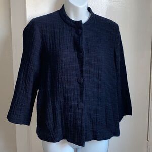 EILEEN FISHER PETITE Black and Blue Blazer-S